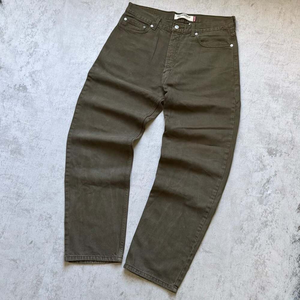 Levi's 550 Relaxed Fit Jeans Size 36x32 Olive Green Cotton